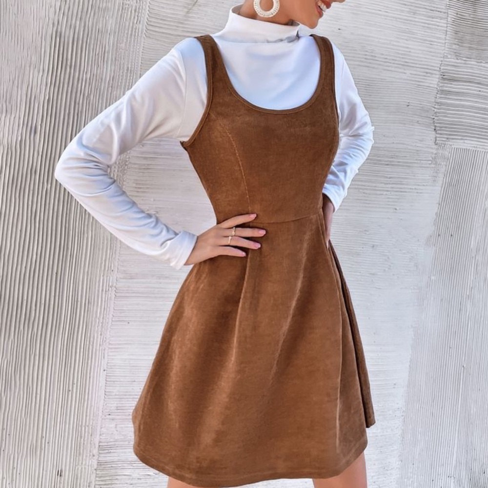 SHEIN Brown Corduroy Dress